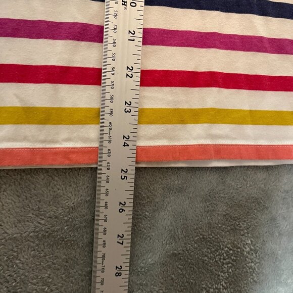 St Johns Bay Women Colorful Rainbow Striped Boat Neck Long Sleeve T Shirt 2X - Picture 8 of 9